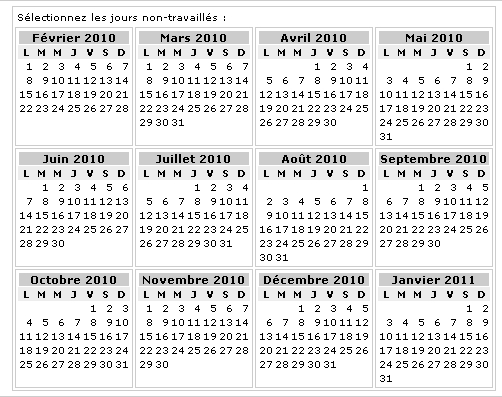 gestion calendrier